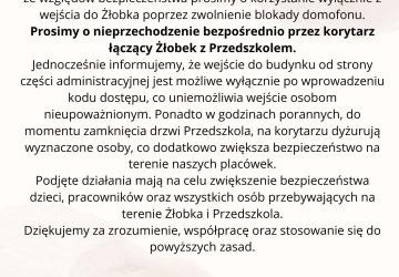Ważne informacje organizacyjne